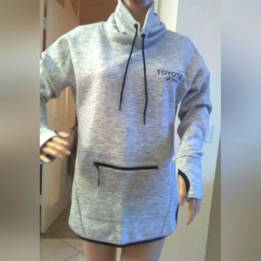 BNWOT TOYOTA RACING SWEATSHIRT LADIES SZ. MED BY SPORT TEK THUMB HOLES COWL NECK